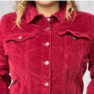 Jones New York Red Lightweight Corduroy Jacket